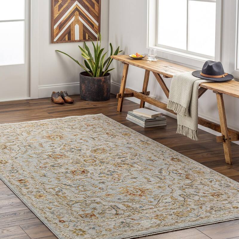 Tereza Updated Traditional Medallion Area Rug - 9' x 12' 2" - Blue