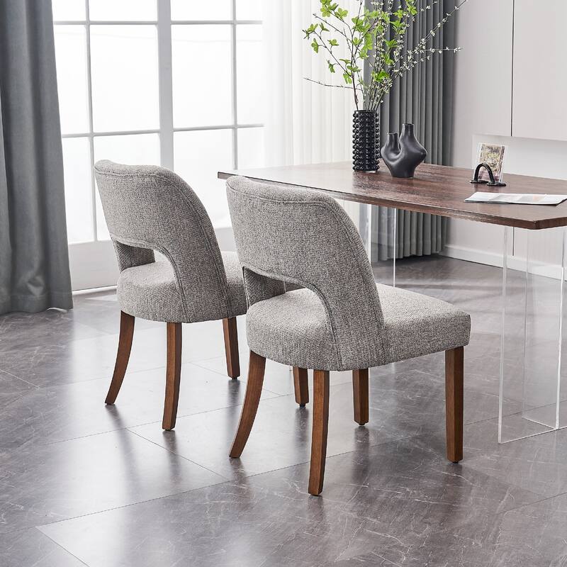 Dining Chairs Set of 2/4/6,Fabric Upholstered Kitchen Chairs with Wood Legs