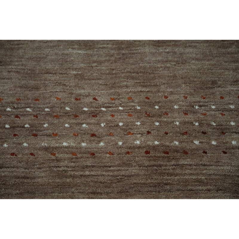 Hand Knotted Oriental 100% Wool Carpet Tribal Animal Pictorial Brown Gabbeh Area Rug - 7' 10'' X 5' 1''