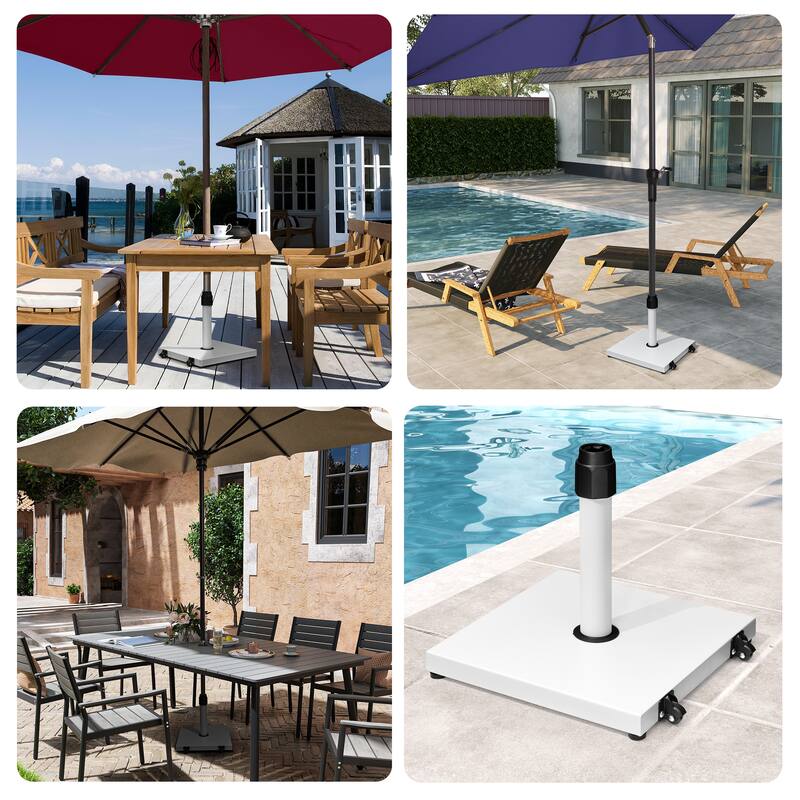 Pellebant Outdoor Market Umbrella Base Stand with Wheels