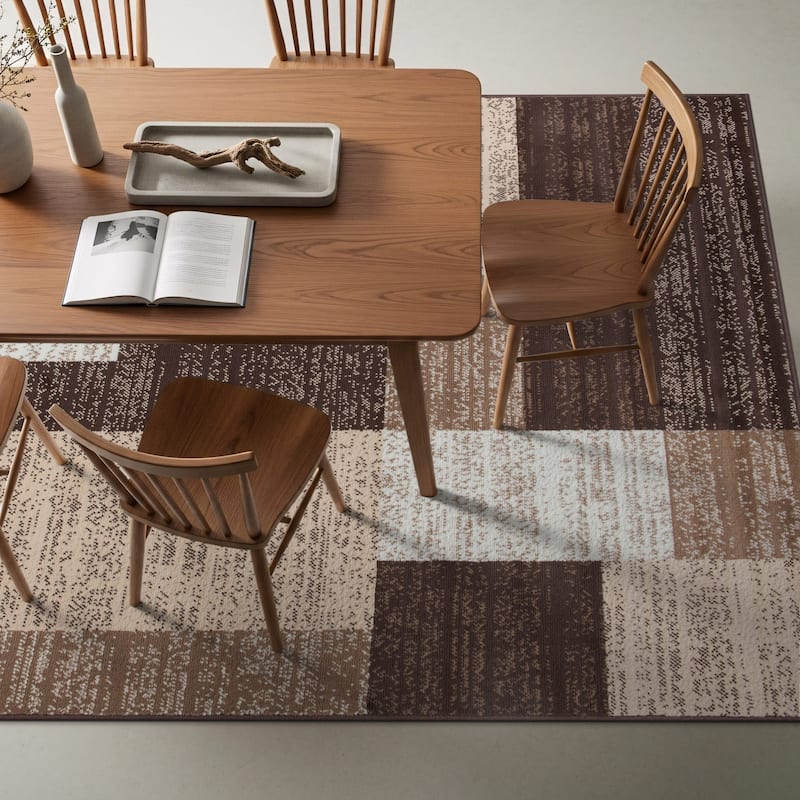 World Rug Gallery Contemporary Distressed Boxes Area Rug