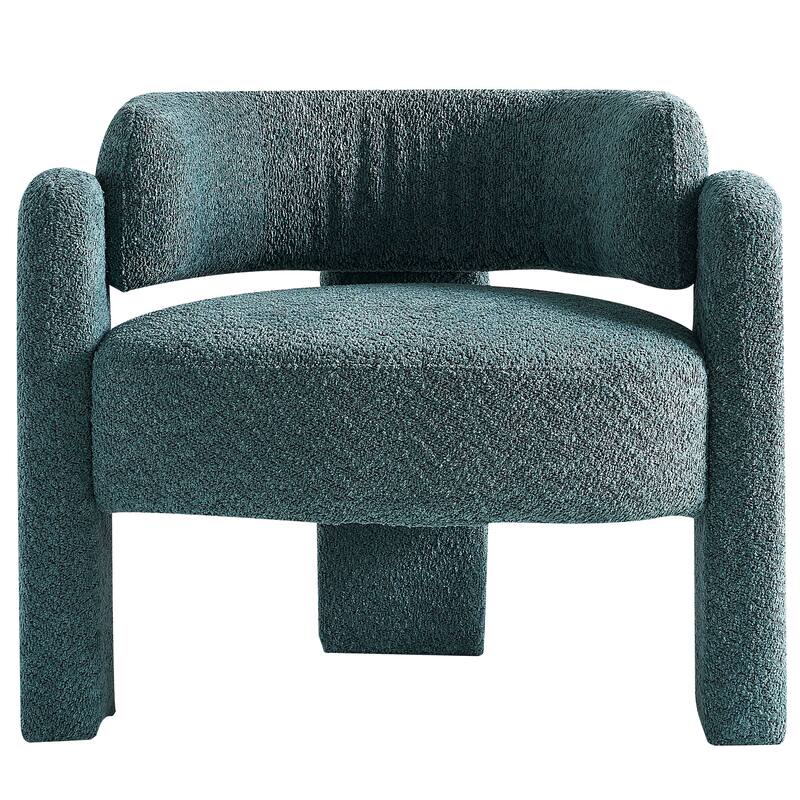 34.65" Wide Boucle Upholstery Accent Chair Dark Grey