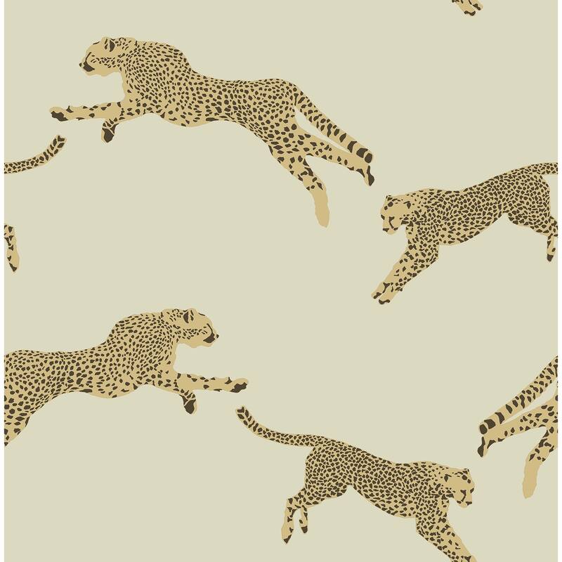 Scalamandre Dune Leaping Cheetah Peel & Stick Wallpaper