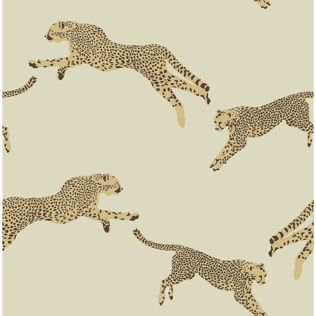 Scalamandre Dune Leaping Cheetah Peel & Stick Wallpaper