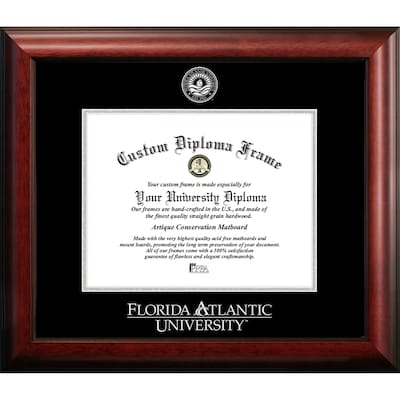 Florida Atlantic University 11w x 8.5h Silver Embossed Diploma Frame