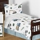 preview thumbnail 6 of 4, Construction Truck Collection Boy 5pc Toddler-size Comforter Set - Grey Yellow Black Blue and Green Transportation Chevron Arrow