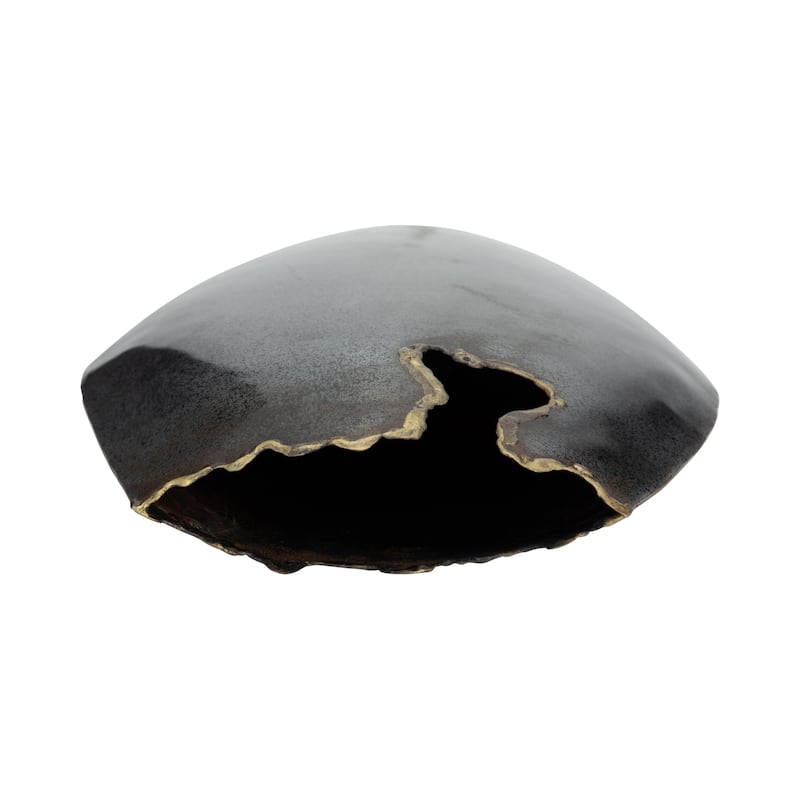 Sagebrook Home's Metal Chipped Vase, 14" Black Elegance, Timeless Design for Home Ambiance, Exclusive Vase Collection