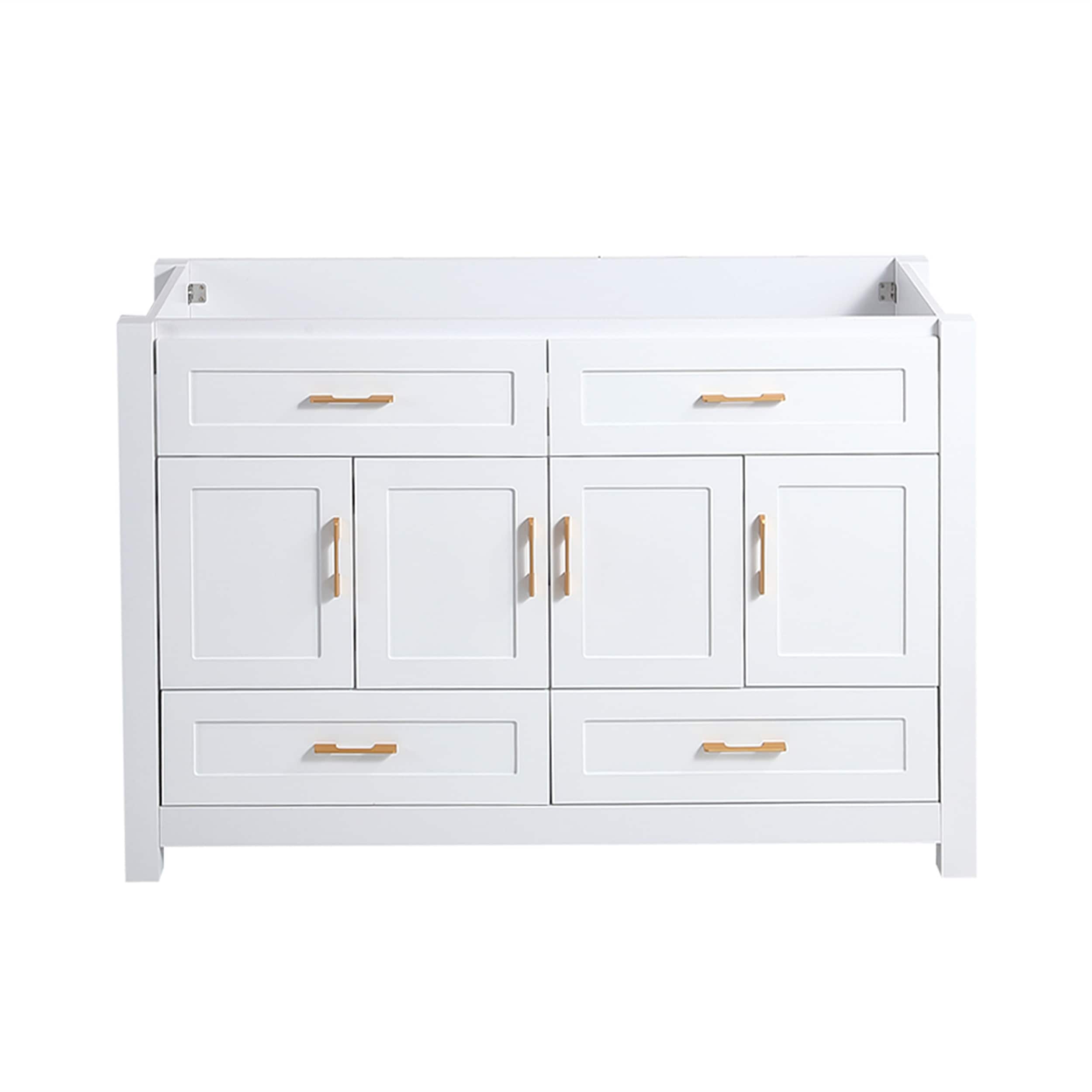 48-inch Bathroom Vanity Base with 4 Soft Close Doors, 4 Drawers