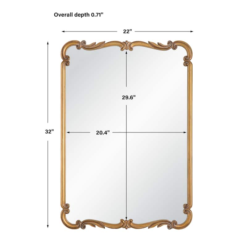 Porch & Den Antique Gold Decorative Victorian Wall Mirror