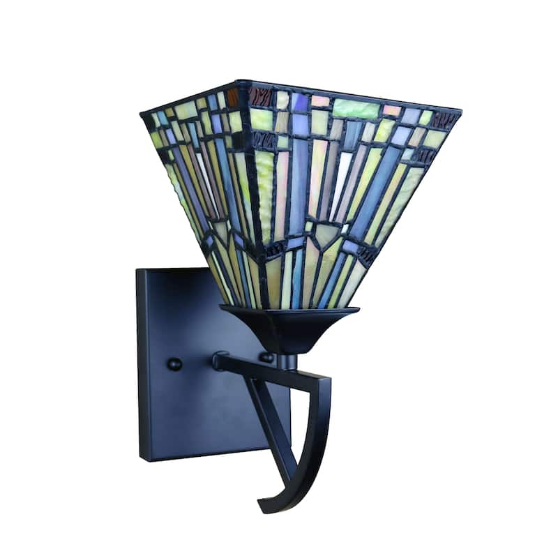 Tiffany Style Mission Design 1-light Blackish Bronze Wall Sconce