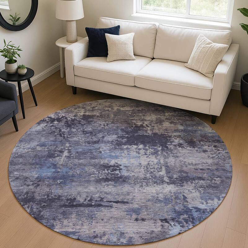 Machine Washable Indoor/ Outdoor Modern Solid Chantille Rug