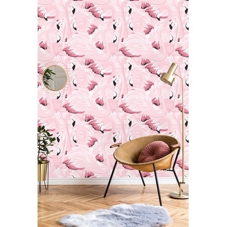 meel Patois Tante Exotic Pink Flamingo Peel and Stick Wallpaper - On Sale - Overstock -  32616872