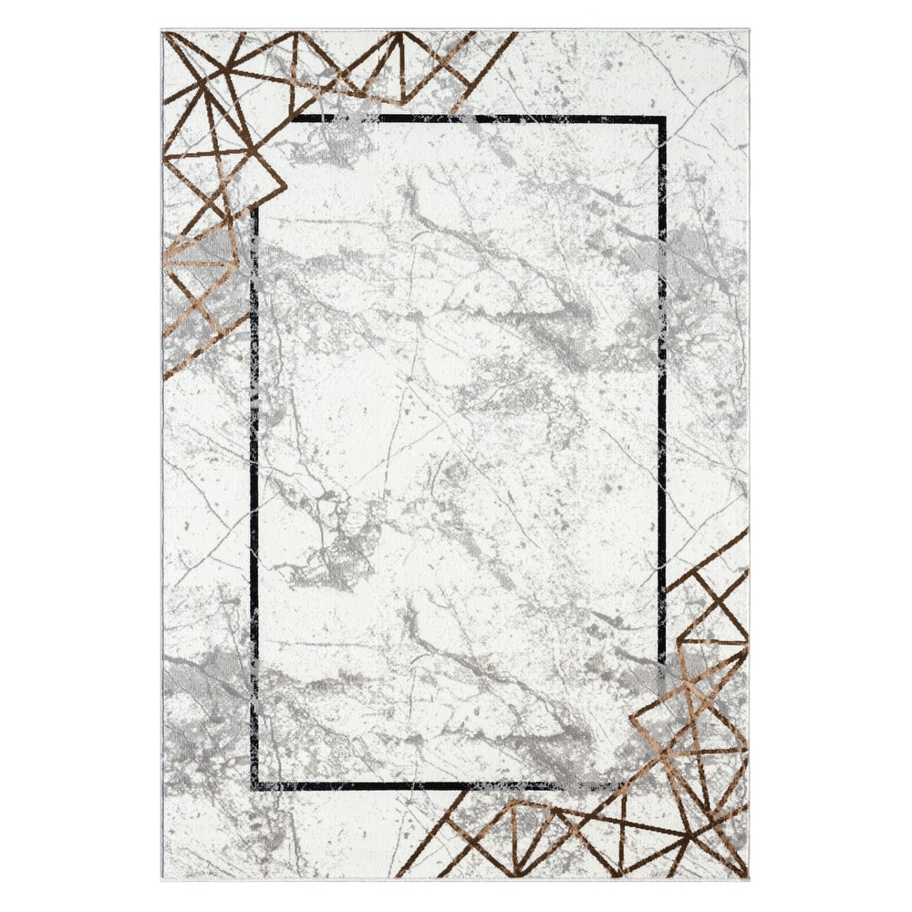 Kimberly Collection Abstract Border Area Rug