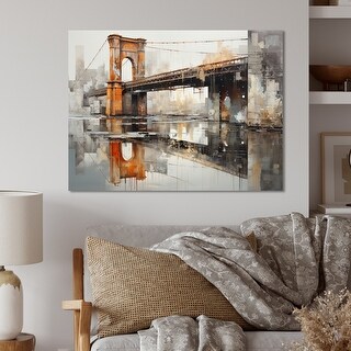 Designart "Grey Bridge Industrial Crossings" Architecture Metal Wall ...