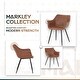 preview thumbnail 40 of 85, Markley Modern Leather Upholstered Dining Side Chairs with Black Iron Legs Accent Armchair for Home Kitchen Set of 4