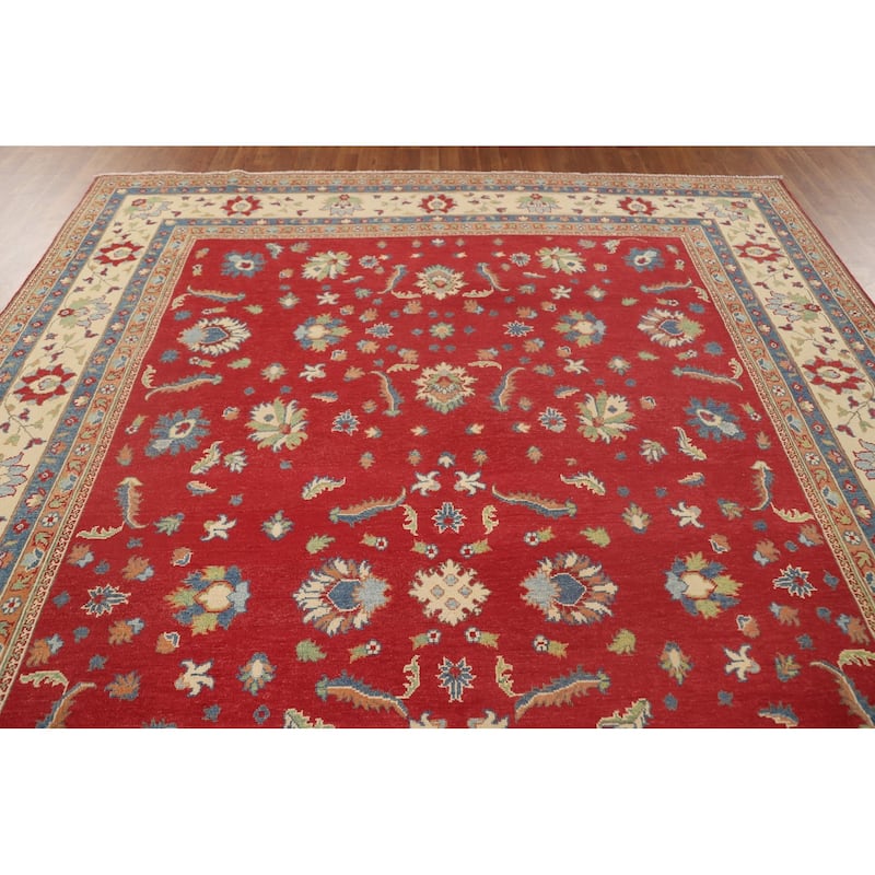 Red Kazak Oriental Area Rug Hand-Knotted Traditional Wool Carpet - 8'9"x 11'8"