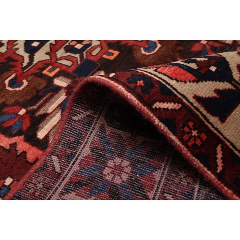 ECARPETGALLERY Hand-knotted Kayseri Vintage Dark Red Wool Rug - 6'7 x 9'11