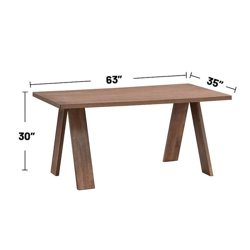 Rectangular Wooden Dining Table in Walnut Finish
