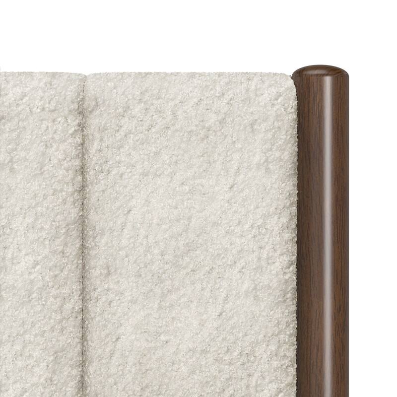 Eldra Cream Boucle Upholstered Platform Bed by iNSPIRE Q Modern