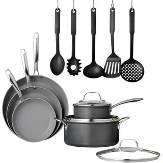 Granitestone Pro Hard Anodized 13 Piece Nonstick Cookware Set with Utensils