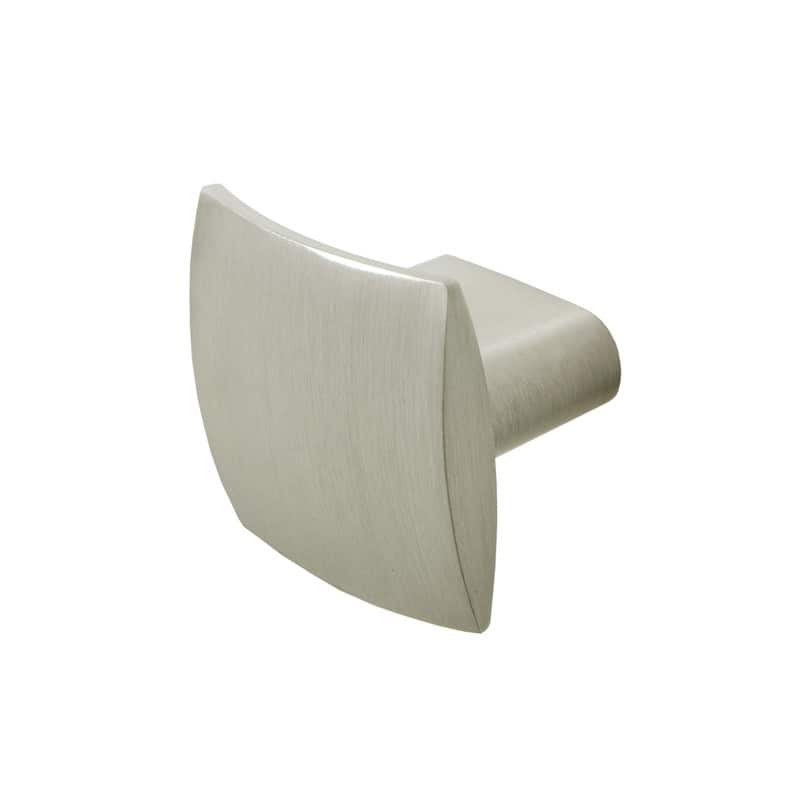 Utopia Alley Rhonda Contoured Square Cabinet Ring Pull Knob 1.3" - Vintage Cabinet Hardware with Hand, Brushed Nickel