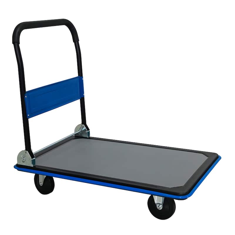 Heavy Duty Folding Flatbed Cart with 360°Swivel Wheels