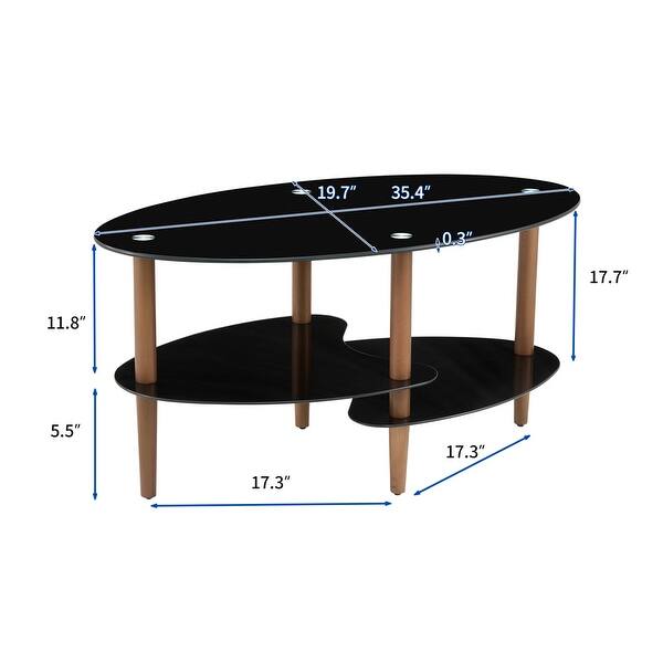 Modern Oval Glass Coffee Table - Bed Bath & Beyond - 40358839