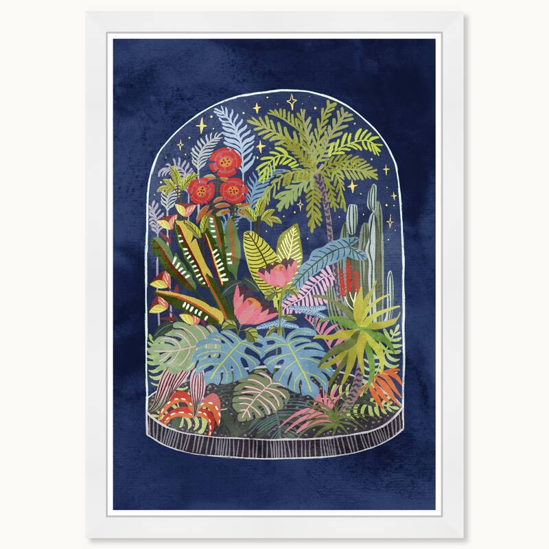 Wynwood Studio Bottled Jungle Framed Trendy Maximalist Decor 1 Piece Canvas Wall Art - 15 x 21 - White
