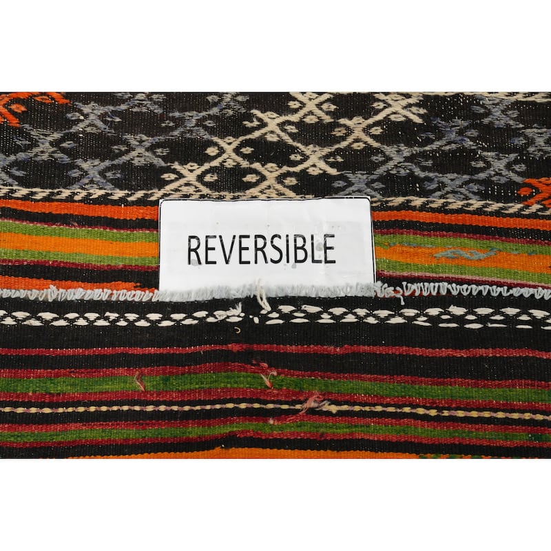 Hand Woven Oriental 100% Wool Carpet Southwestern Tribal Multi-Colored Kilim Area Rug - 9' 4'' X 6' 0''