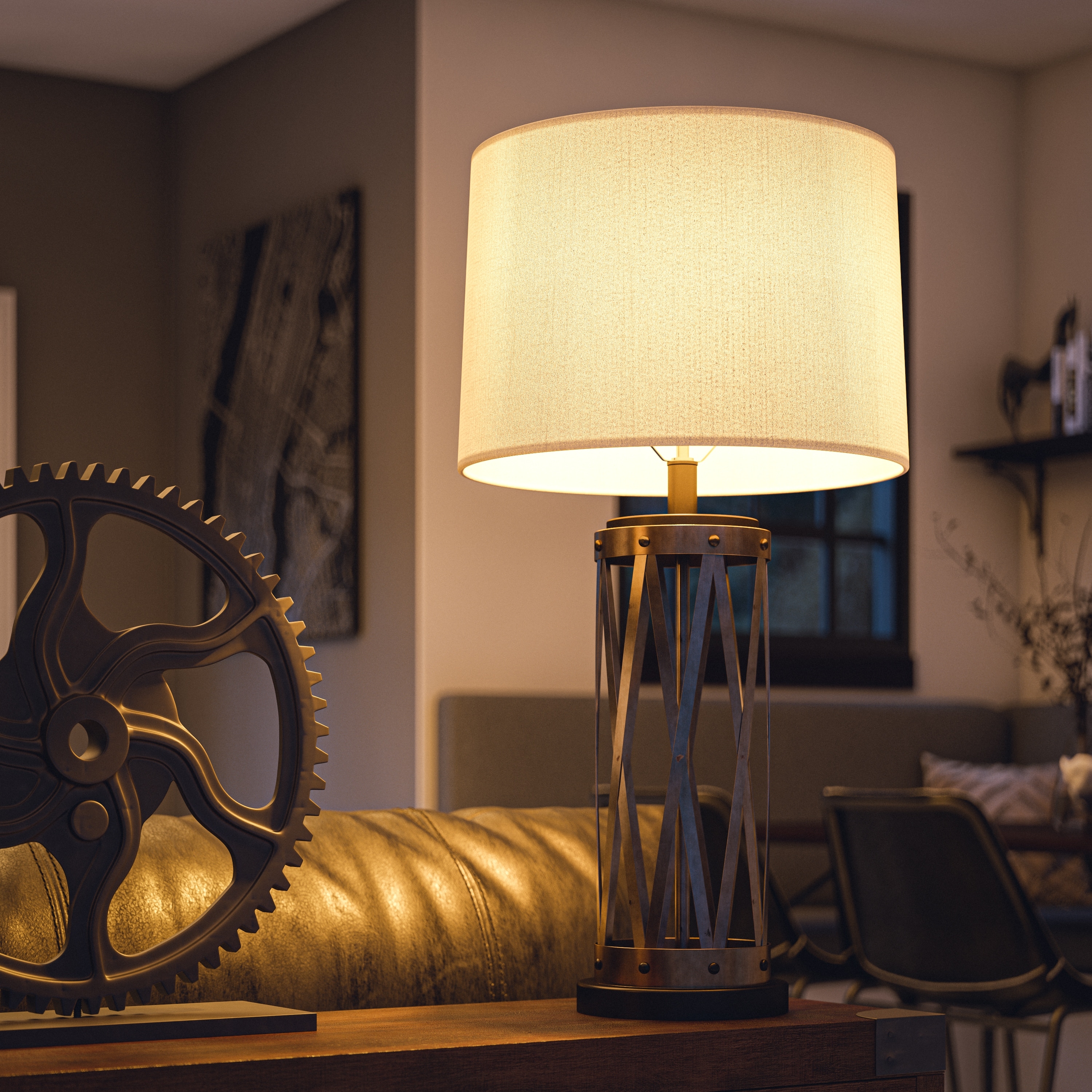 Galvanized metal table lamp shop