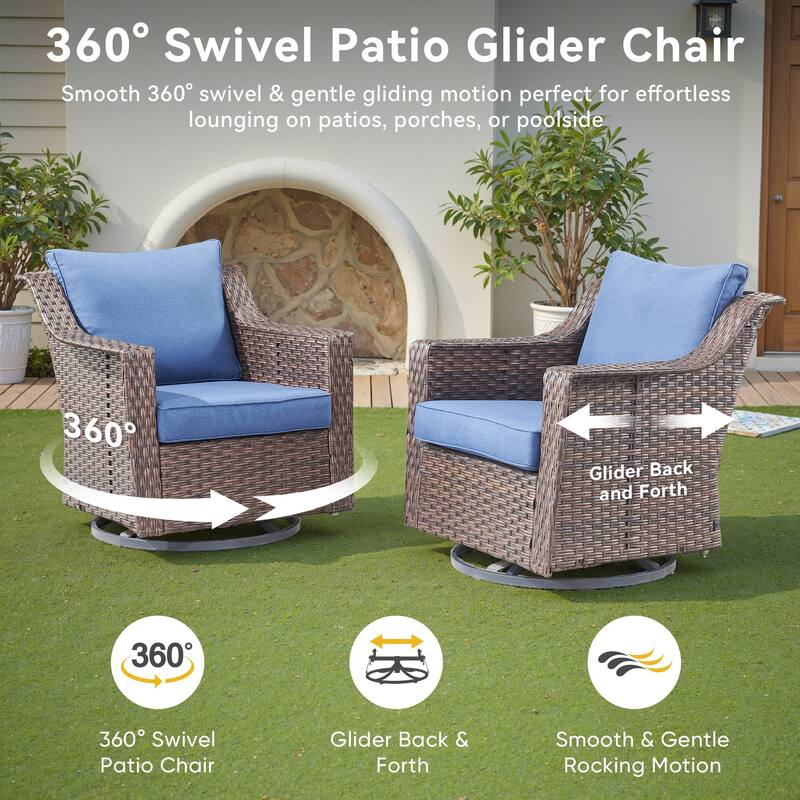 Pocassy All-Weather Rattan Patio Funiture Set
