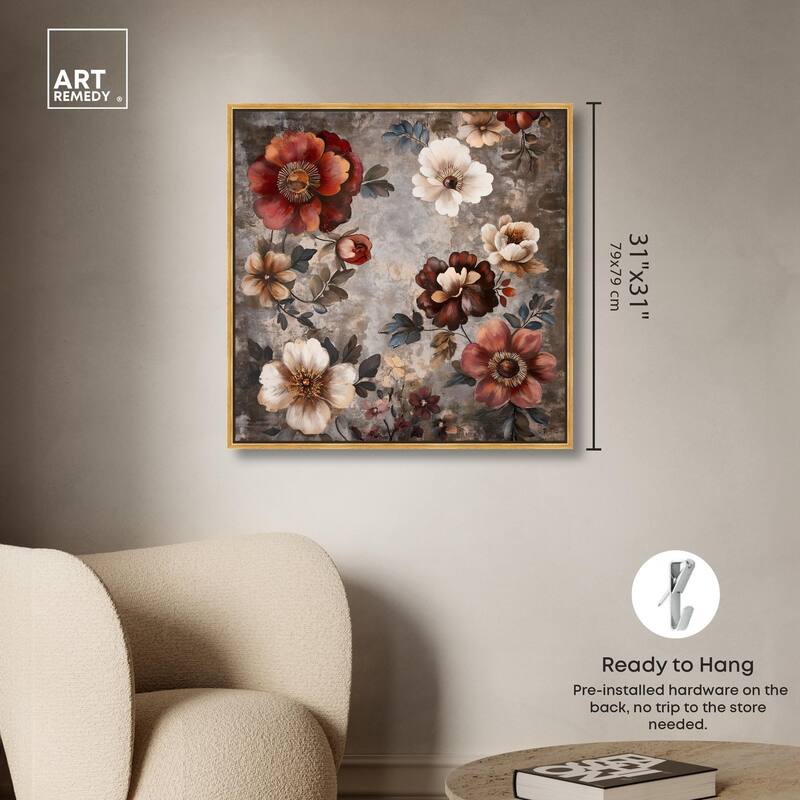 Dusk Dahlias Canvas by Art Remedy