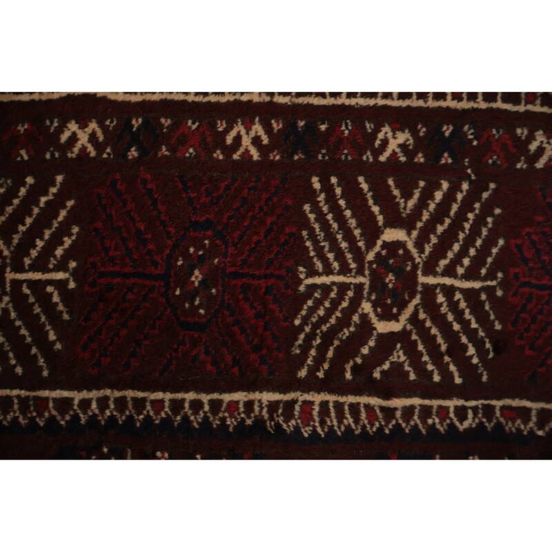 Hand Knotted Oriental 100% Wool Carpet Traditional All-Over Red Turkoman Area Rug - 11' 5'' X 7' 3''