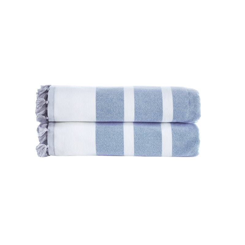 Brooks Brothers Turkish Pesthemal 2 pcs Bath Sheets - Blue