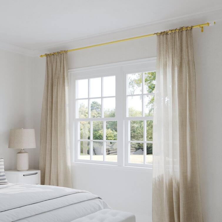 Acroma Adjustable Single Gold Curtain Rod for Windows & Doors.