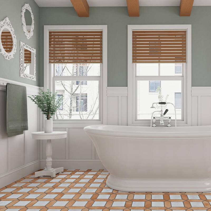 Merola Tile Picket Arendel Terra with White Square 14-5/8" x 22-1/2" Porcelain Floor and Wall Tile - Case (5 Tiles)