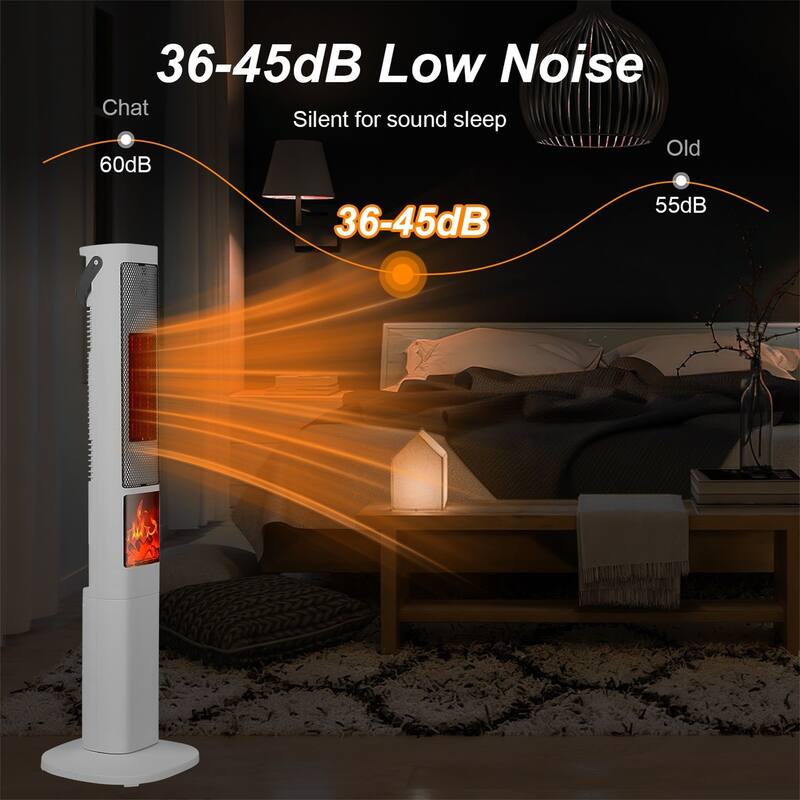 1500W Electric Heater with 3 Wind Modes Remote Control 5 Timer Overheat Tip-Over Protection