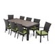 preview thumbnail 49 of 60, Deco 9 Piece Aluminum Outdoor Patio Dining Set Ginkgo Green