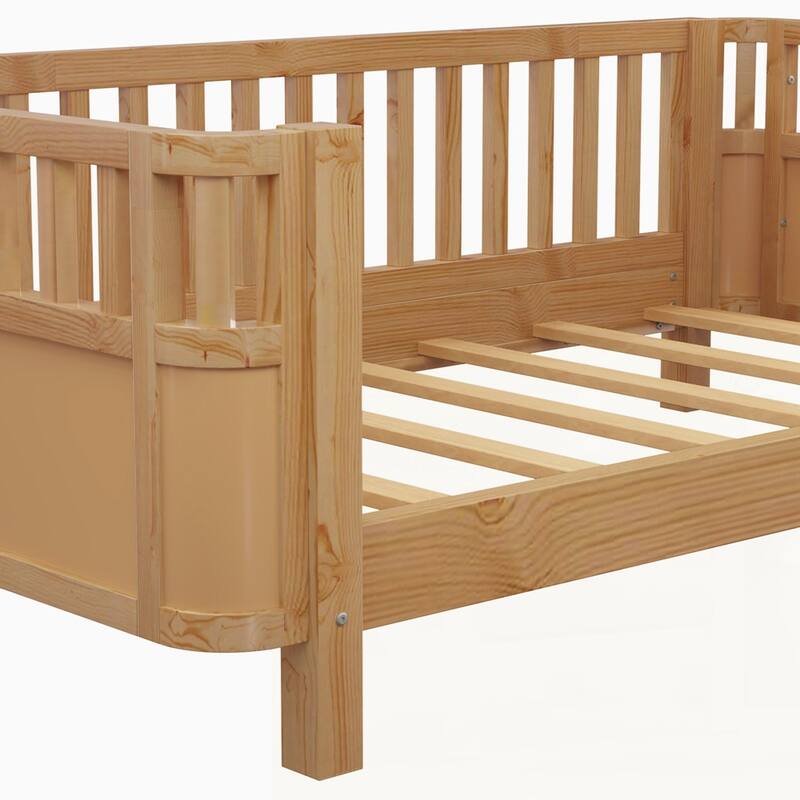 Wood Low Profile Bed with Rails