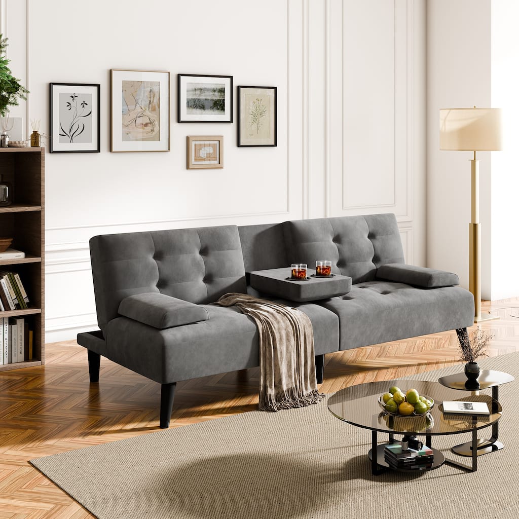 Futzca 64" Small Loveseat, 3 in 1 Cute Convertible Sofa Bed