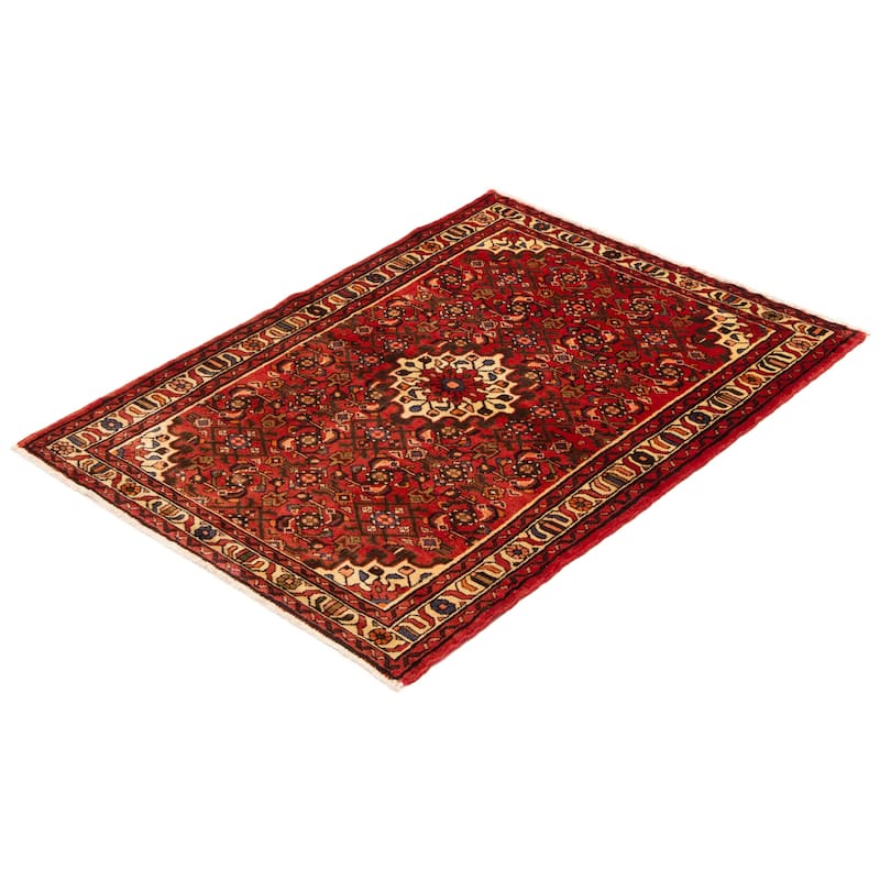 ECARPETGALLERY Hand-knotted Andelz Red Wool Rug - 3'11 x 5'4