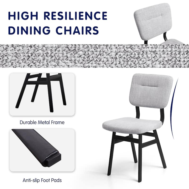 Subrtex(Set of 2) Parsons Upholstered Stainless Steel Frame Dining Chair