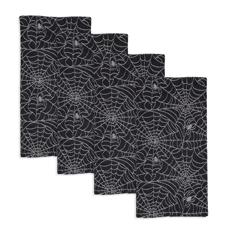 Recycled Jacquard Spider Web Kitchen Towel (Set of 4) - 20"x28"