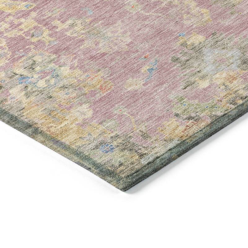 Machine Washable Indoor/ Outdoor Vintage Traditional Chantille Rug