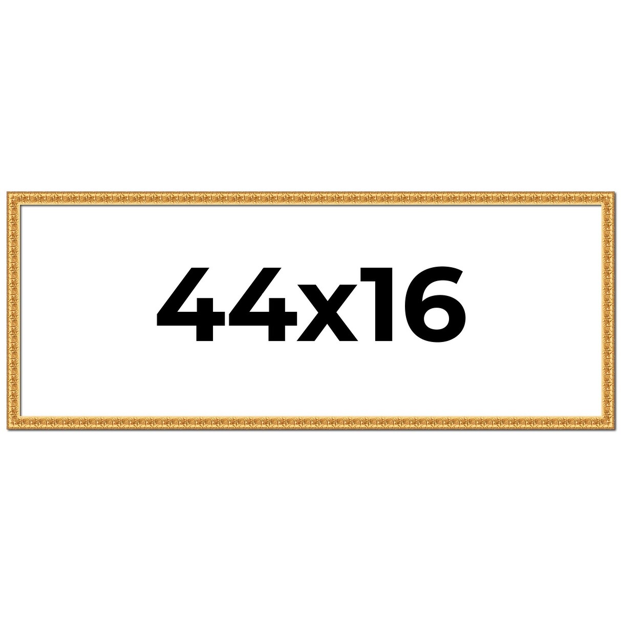 44x16 Frame Gold Real Wood Picture Frame Width 1 inches | Interior
