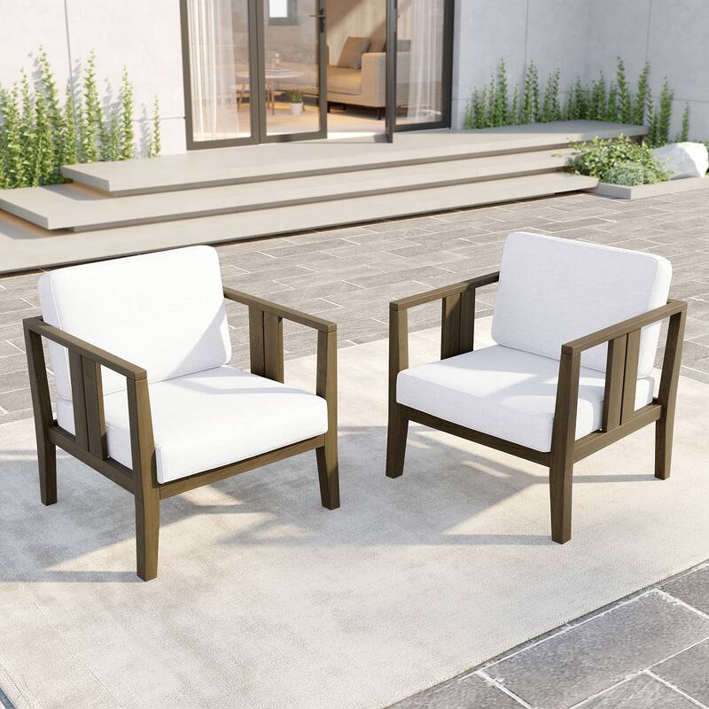 Outdoor Teak Solid Wood Patio Furniture Set Loveseat Armchair Table Collection