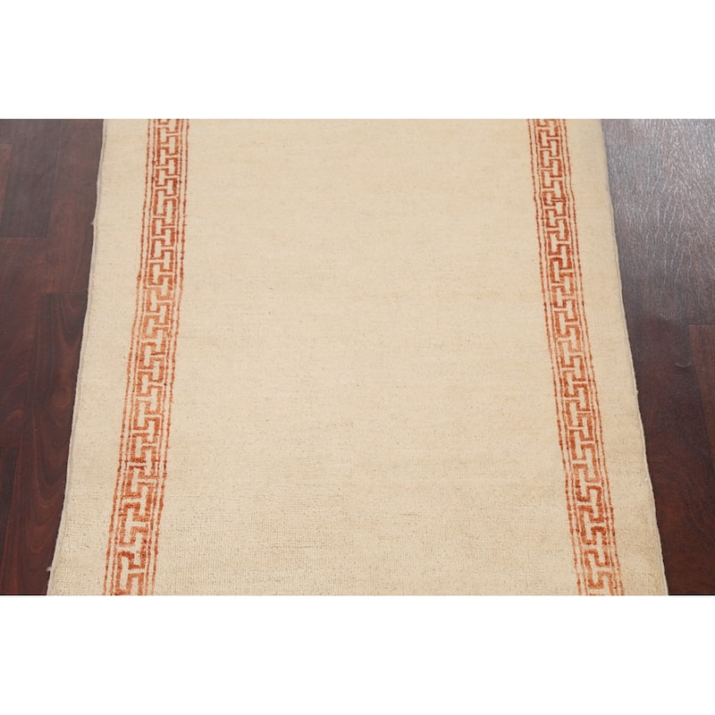 Bordered Geometric Gabbeh Kashkoli Oriental Area Rug Wool Hand-knotted - 3'0" x 5'2"