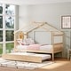 preview thumbnail 3 of 10, Whimsical Twin House Bed with Trundle - Safe Pine Frame