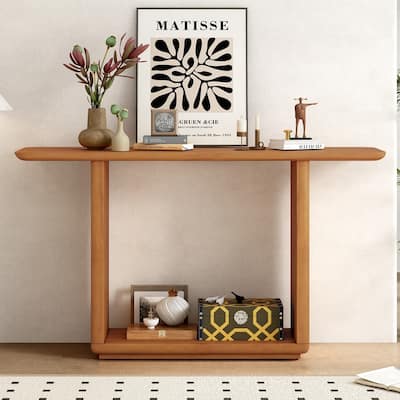 Elegant Minimalist Console Table with Curved Corners