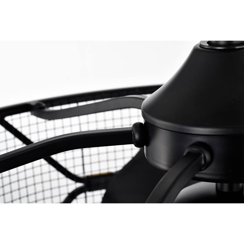 Matte Black 24-inch 6 Lights 3 Blades Lighted Ceiling Fan with Remote